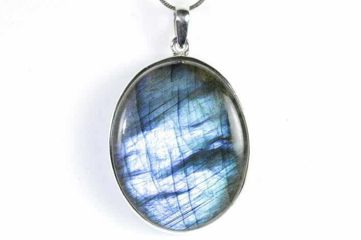 Brilliant Blue Labradorite Pendant with Chain #353904